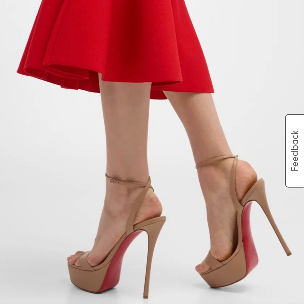 Christian Louboutin Loubi Queen Red Sole Platform Sandals size 40 only wornonce